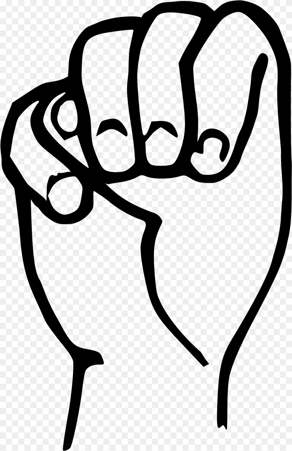 M American Sign Language, Gray Free Png