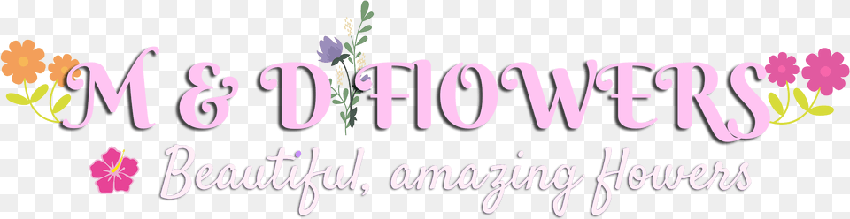 M Amp D Flowers Calligraphy, Purple, Flower, Plant, Art Free Transparent Png