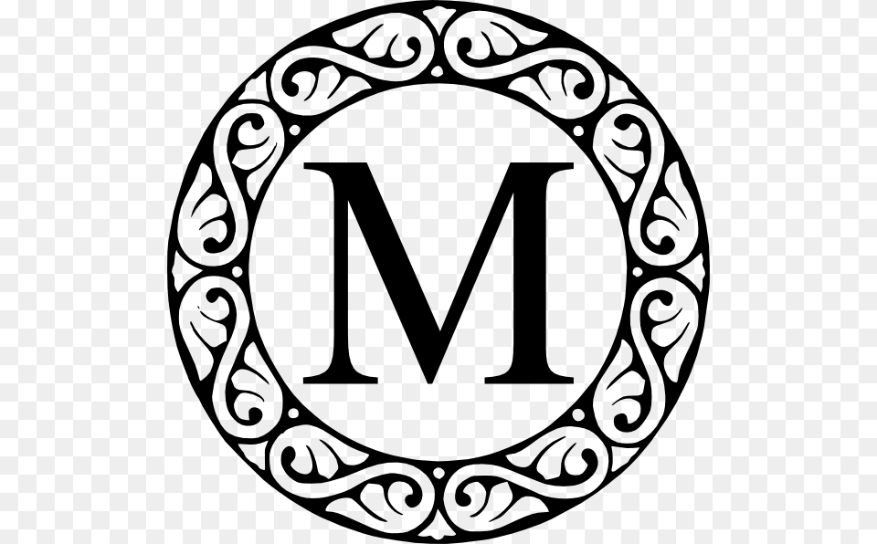 M Circle Monogram Clip Art, Symbol, Logo, Text, Emblem Free Png Download