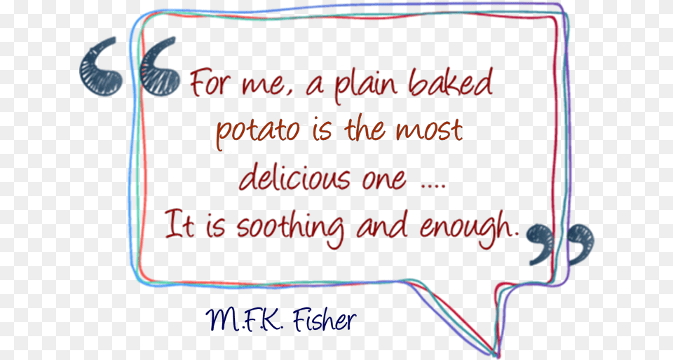 M F K Fisher Baked Potato Quuote Fte De La Musique, Text, Blackboard Png Image