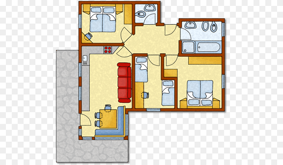 M For 4 To 7 Persons Apartment, Diagram, Floor Plan, Chart, Plan Png Image