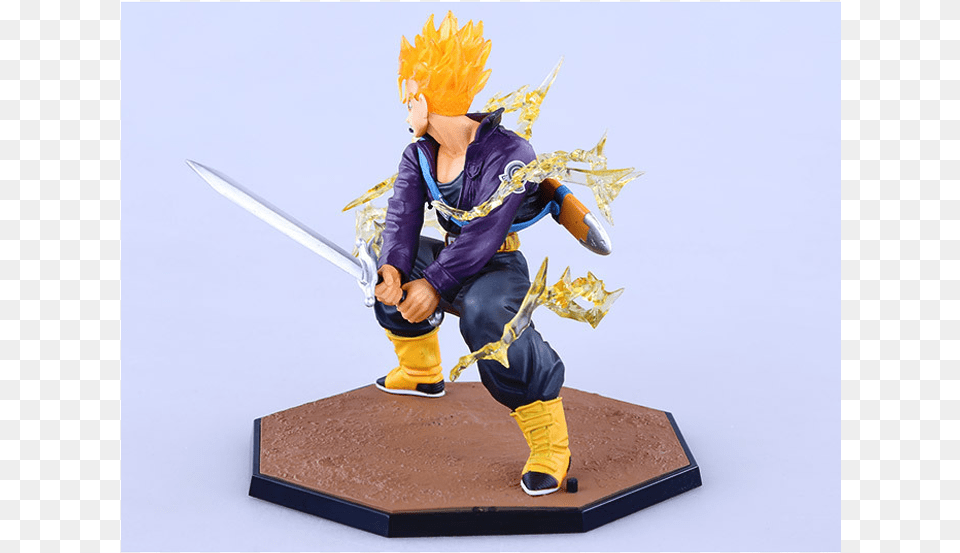 M Hnh Future Trunks Super Saiyan Ms02 Dragon Ball Action Figure, Sword, Weapon, Person, Figurine Png Image