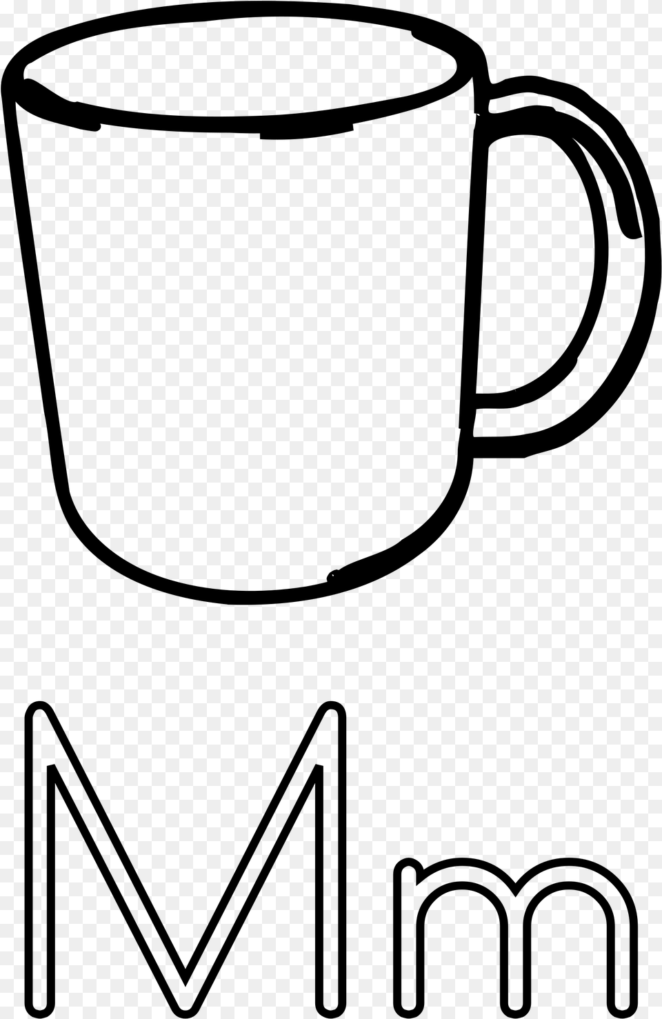 M Is For Mug Clip Arts Clip Art Of Mug Black And White, Gray Free Png Download