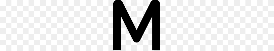 M Letter High Quality Gray Png Image
