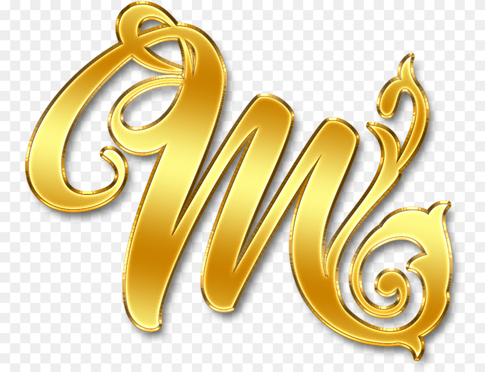 M Tattoo M Name, Gold, Text Free Png