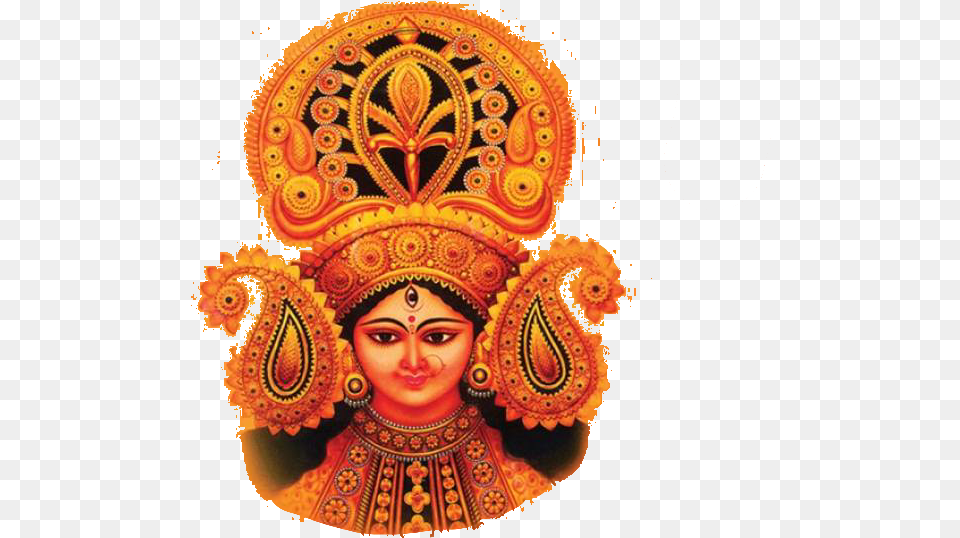 Maa Durga Beautiful Painting Of Maa Durga, Pattern, Adult, Bride, Female Free Transparent Png