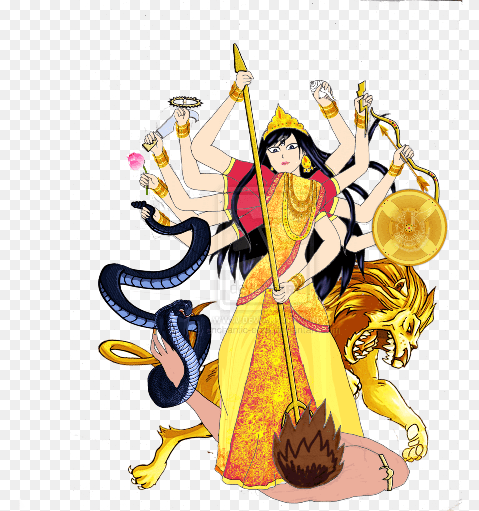 Maa Durga Clipart, Book, Publication, Comics, Adult Png Image