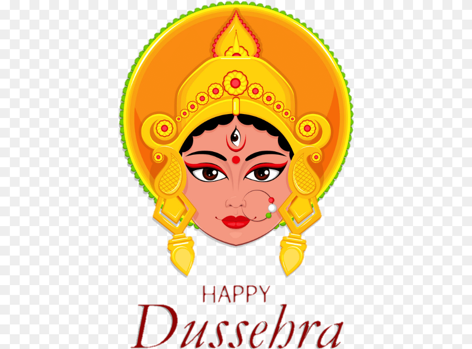 Maa Durga Face Vector Happy Dussehra Maa Durga, Book, Publication, Head, Person Free Png Download