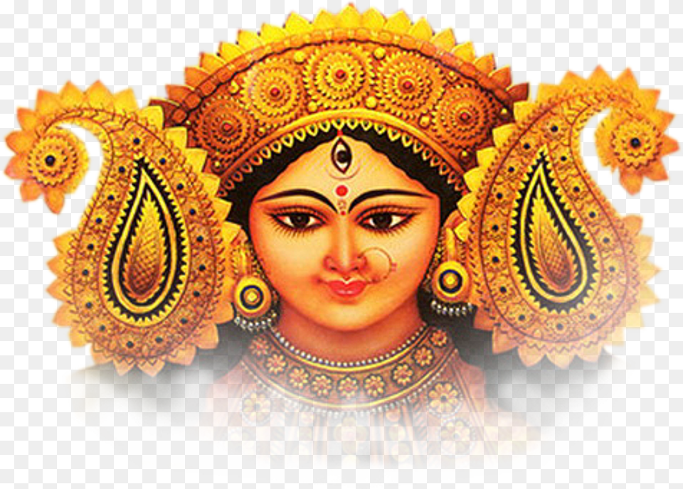 Maa Durga Hd Face Navratri 2020 In March, Pattern, Adult, Bride, Female Free Png Download