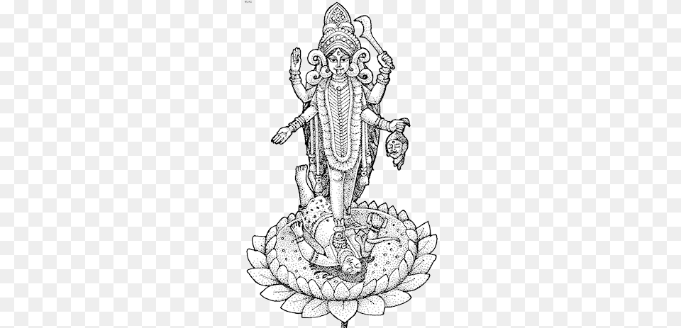 Maa Kali Is Also Known As Kalika Another Celebrated Maa Kali Line Drawing, Art, Adult, Wedding, Person Free Png Download