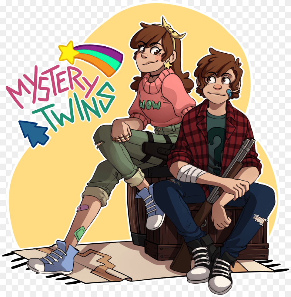 Mabel Amp Dipper Pines The Mystery Twins Paranormal Mabel And Dipper Fanart, Book, Comics, Publication, Person Free Png