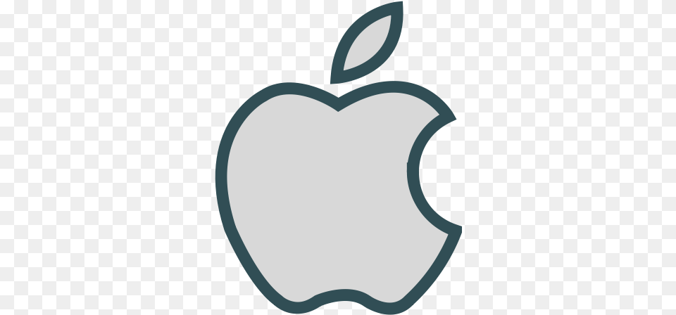 Mac Apple Osx Desktop Software Hardware Icon Of Apple Filled In Outline, Food, Fruit, Plant, Produce Free Png Download