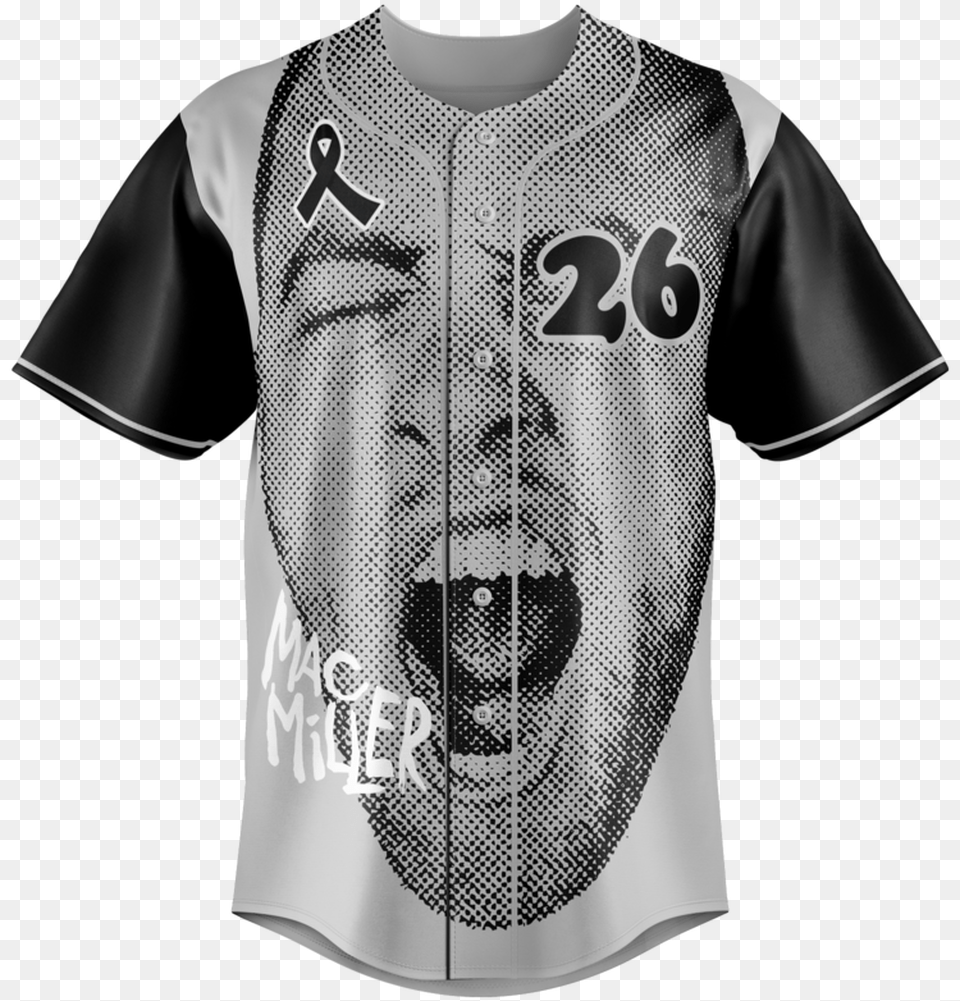 Mac Miller Forever Baseball Jersey Mac Miller Rip Baseball Jersey, Clothing, Shirt, Adult, Male Free Png