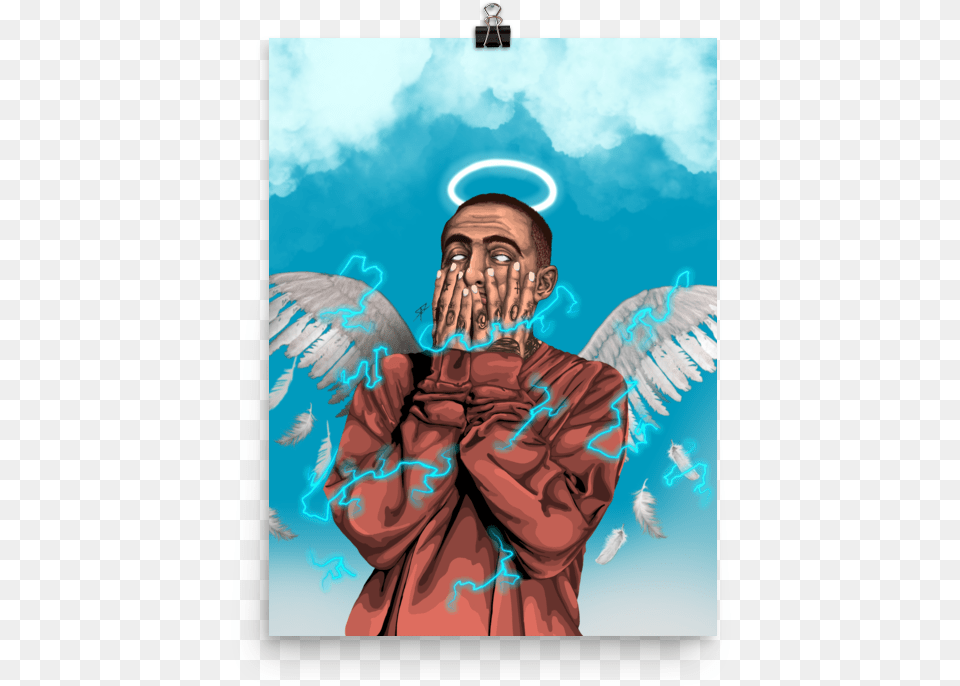 Mac Miller Premium Luster Poster Mac Miller Phone Case, Adult, Angel, Female, Person Png