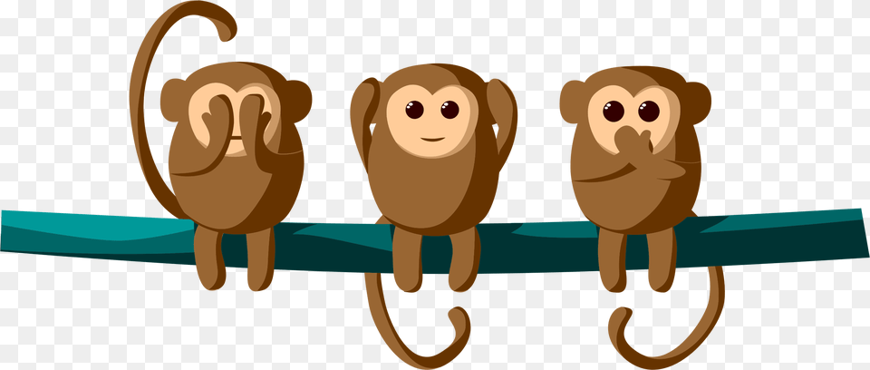 Macaco Trs Ouvir Falar Ver Fechado Animal See No Evil Clipart, Mammal, Monkey, Wildlife, Bear Free Png
