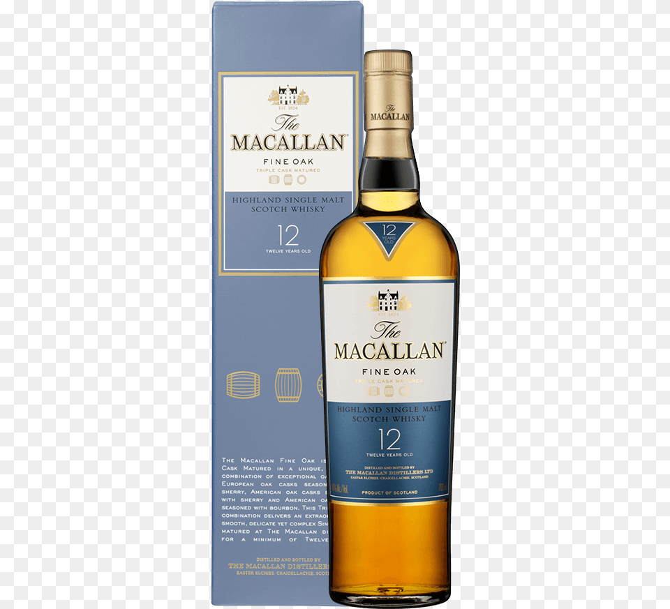 Macallan 12 Yr Old Single Malt Scotch Whisky 700m Macallan 12 Fine Oak 2018, Alcohol, Beverage, Liquor Free Transparent Png