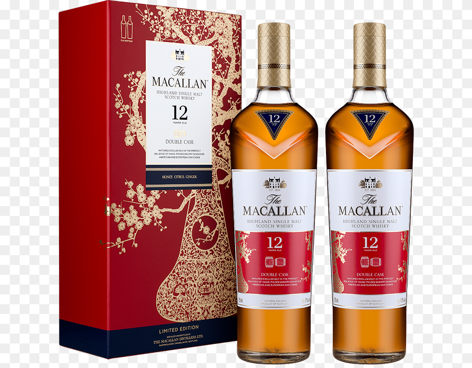 Macallan Chinese New Year, Alcohol, Beverage, Liquor, Whisky Png