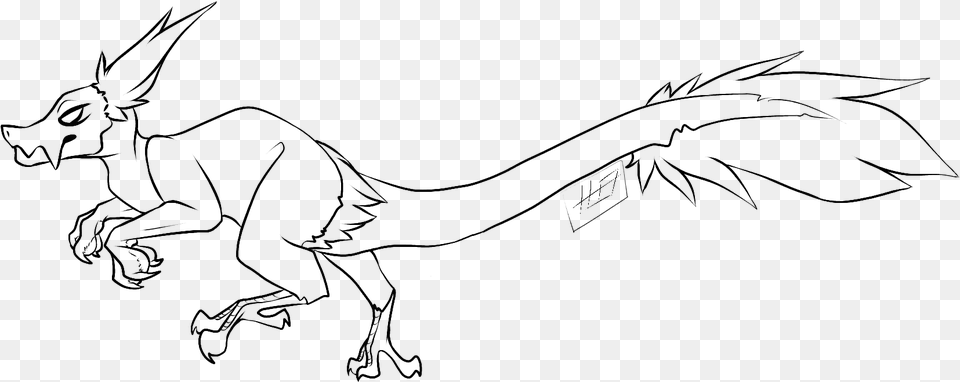 Macaroni Raptor Lineart Furry Lineart, Silhouette, Accessories, Formal Wear, Tie Png Image