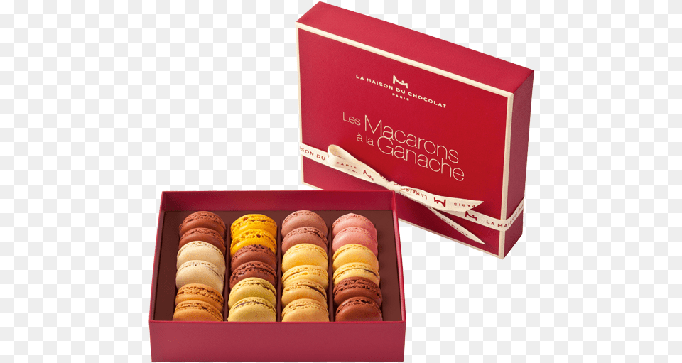 Macarons Gift Box 24 Pieces La Maison Du Chocolat Macarons Ganache, Food, Sweets, Bread Png Image