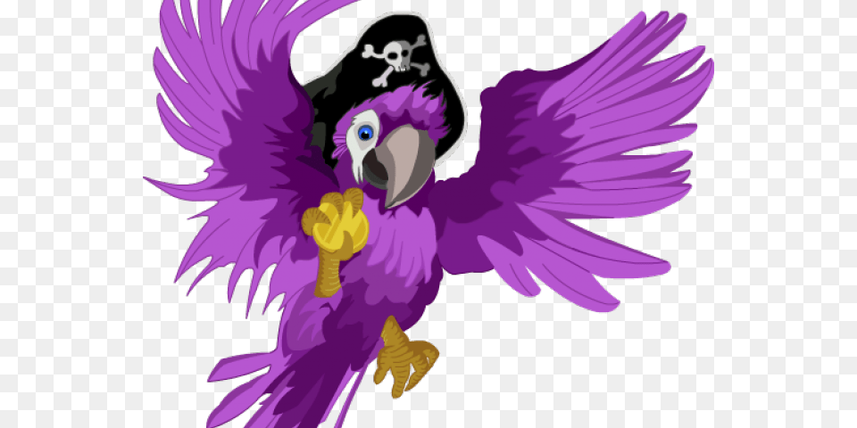 Macaw Clipart Pirate Parrot Clip Art, Animal, Bird, Purple, Vulture Free Png Download