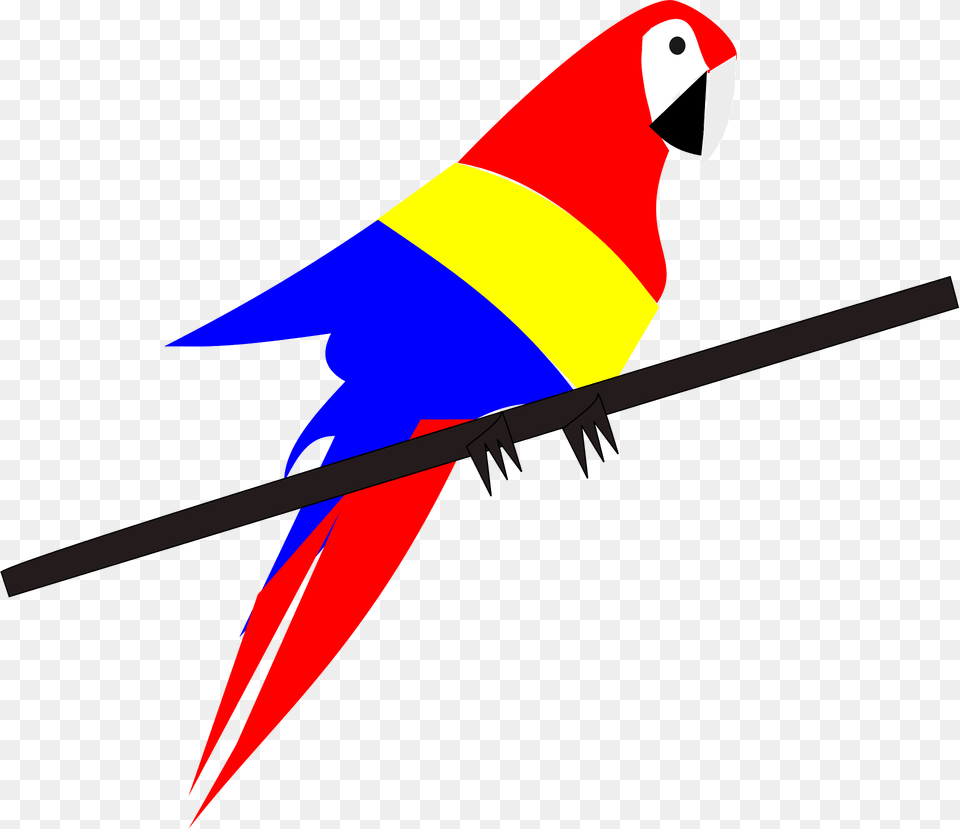 Macaw Perched On A Stick Clipart, Animal, Bird, Parrot, Aircraft Png Image