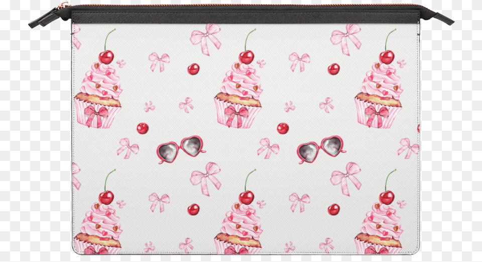 Macbook 12 Inch Case Cute Cupcakes Red Cherries Pink Bows For Holiday, Food, Fruit, Plant, Produce Png Image