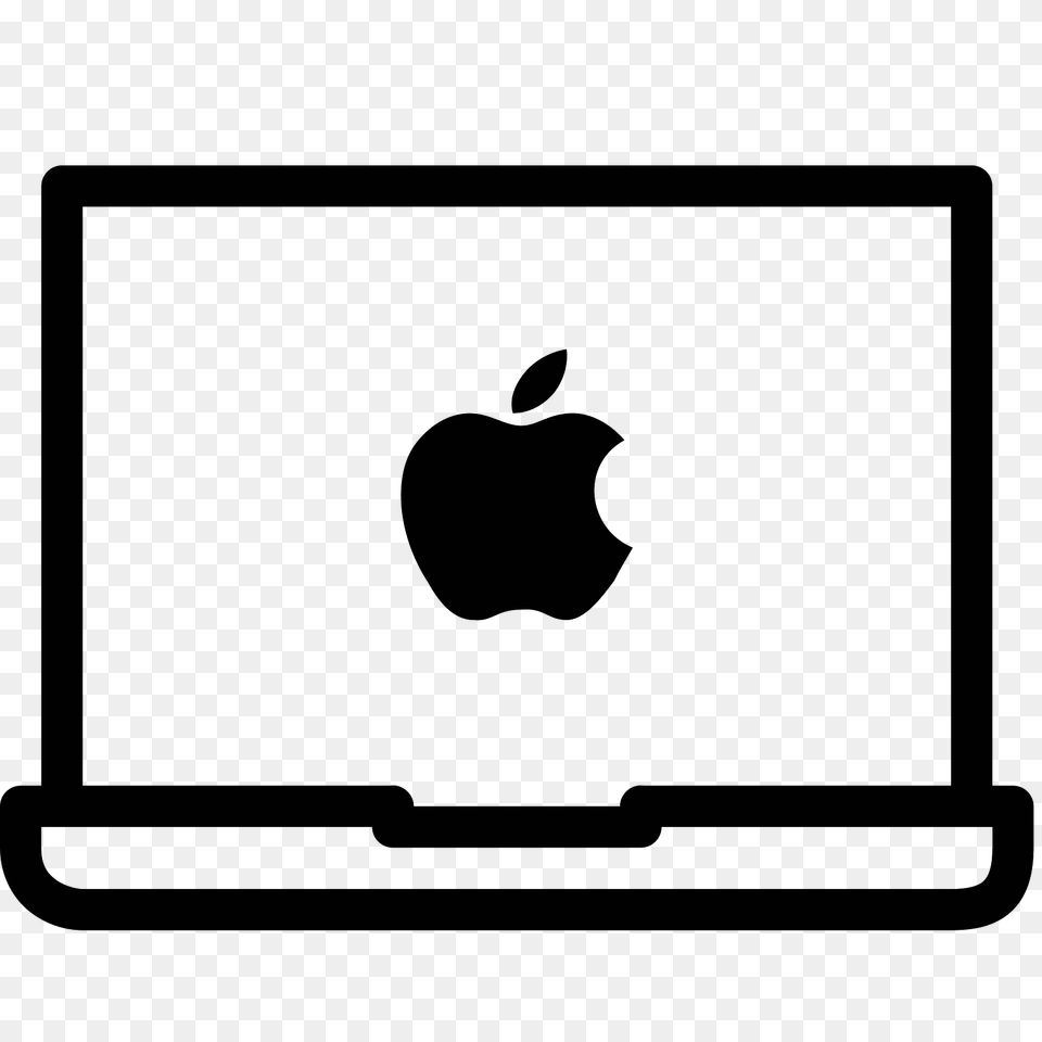 Macbook Icon, Gray Png