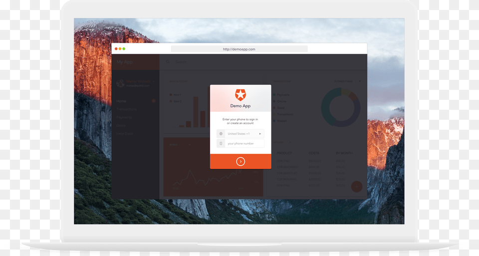 Macbook With A Demo App Login With Passwordless Auth0 Passwordless, Computer, Electronics, Pc, Computer Hardware Free Png Download
