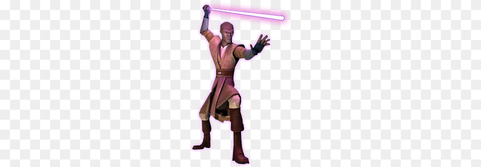 Mace Windu Star Wars Clone Wars Peel And Stick Wall Applique, Person, Clothing, Costume, Sword Free Png Download