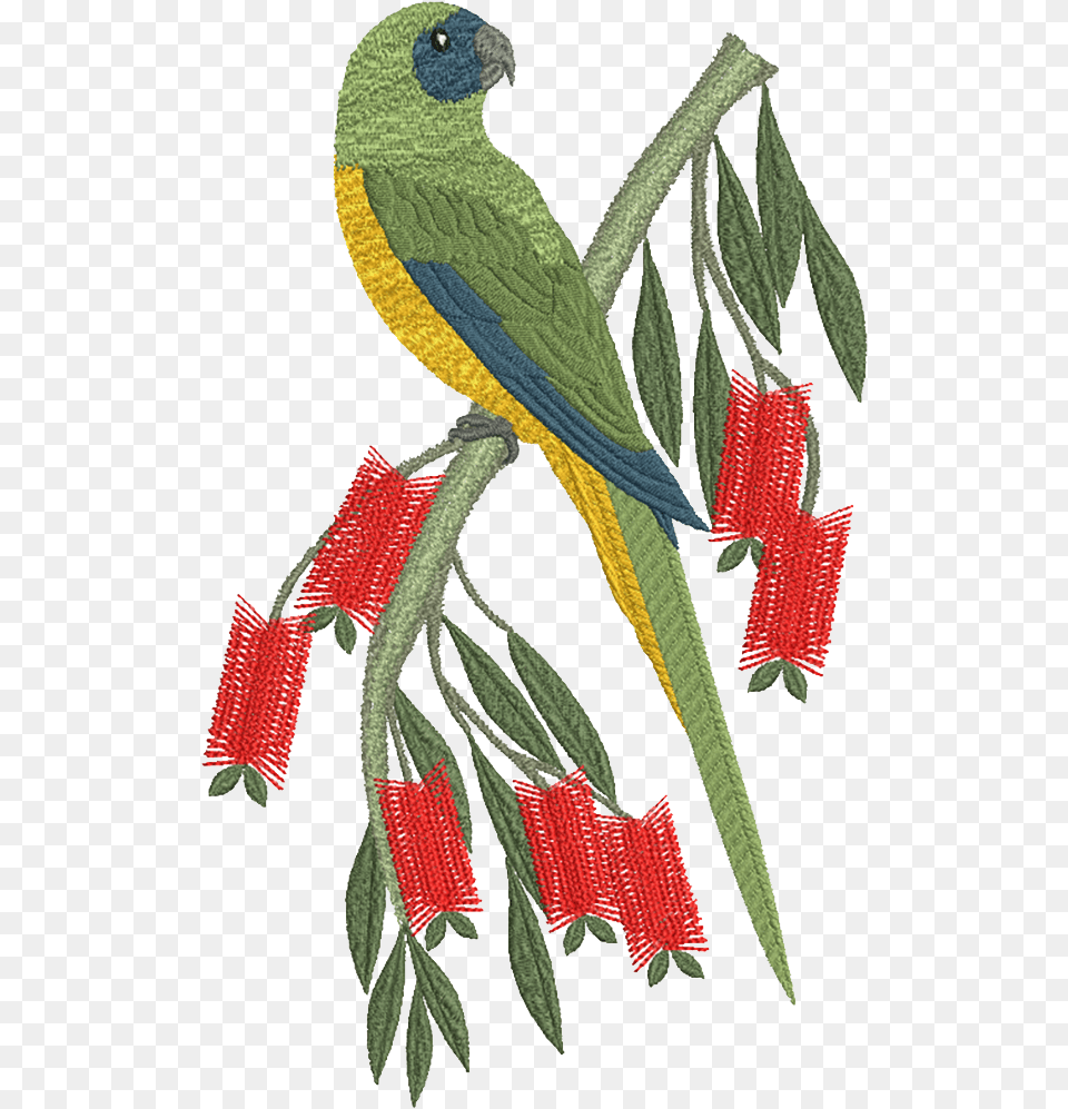 Machine Embroidery Designs Motif Design On Parrot, Plant, Animal, Bird Free Png Download