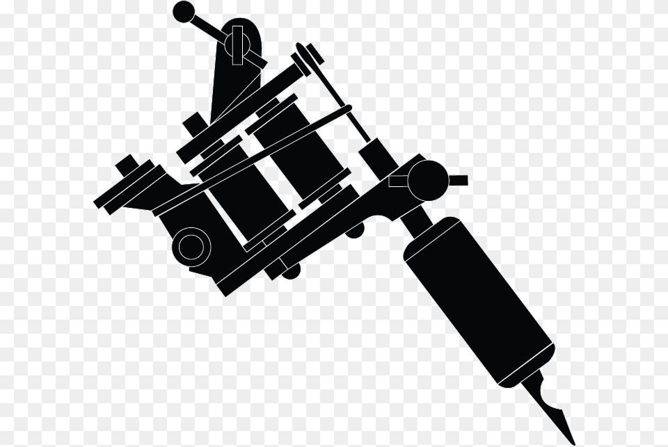 Machine Gun Clipart Silhouette Tattoo Machine Vector, Stencil, Cad Diagram, Diagram, Device Free Png Download