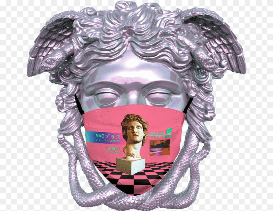 Macintosh Plus Face Mask Ahegao Face, Adult, Male, Man, Person Png