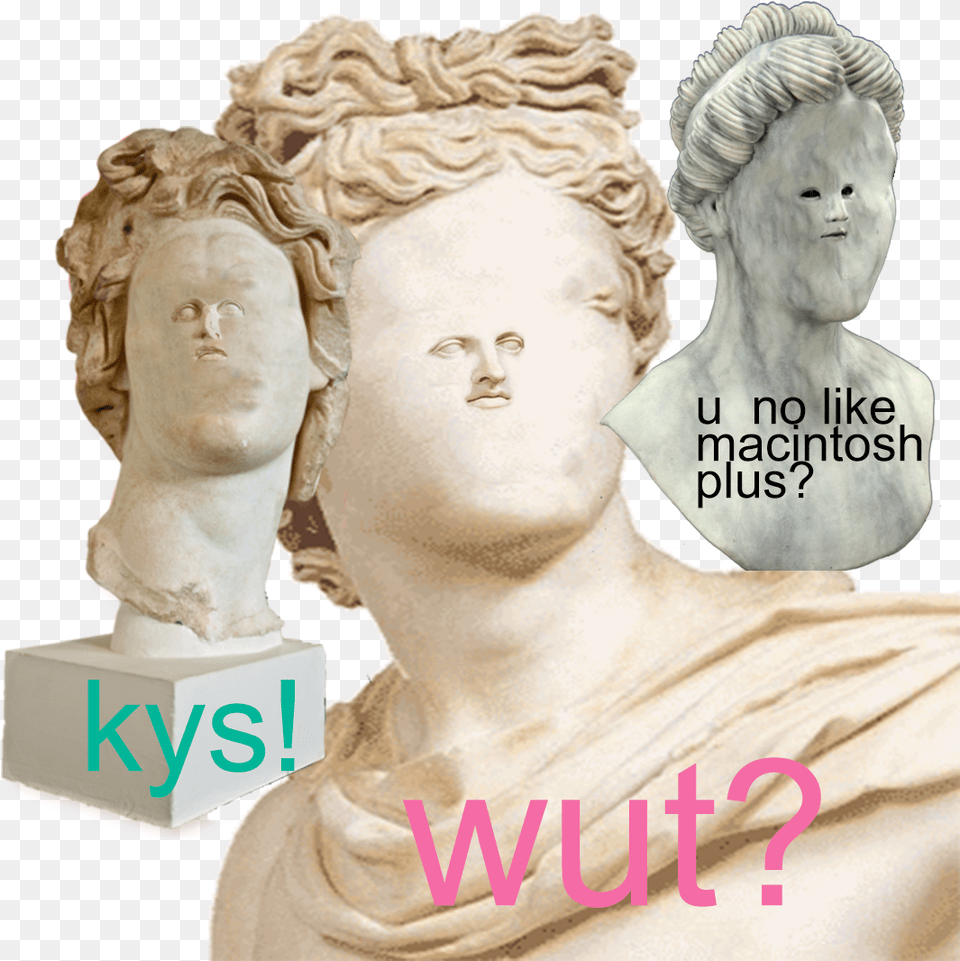 Macintosh Plus Statue Aesthetic Roman Bust, Art, Adult, Female, Person Png