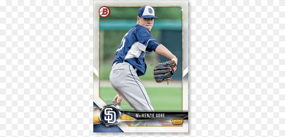 Mackenzie Gore 2018 Topps Bowman Baseball Paper Prospects San Diego Padres, Baseball Glove, Sport, Person, Clothing Free Transparent Png