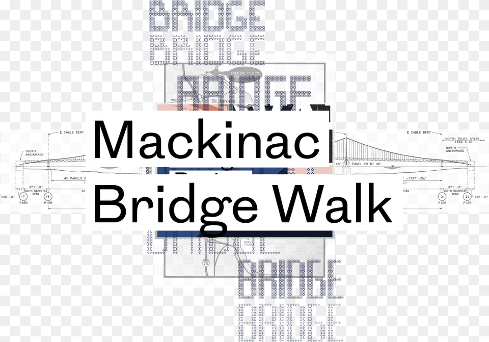 Mackinac Bridge Walk Poster Calligraphy, Chart, Diagram, Plan, Plot Free Transparent Png