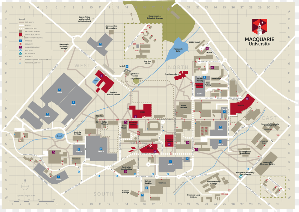 Macquarie Uni Campus Map, Chart, Plot, Diagram, Plan Free Png Download