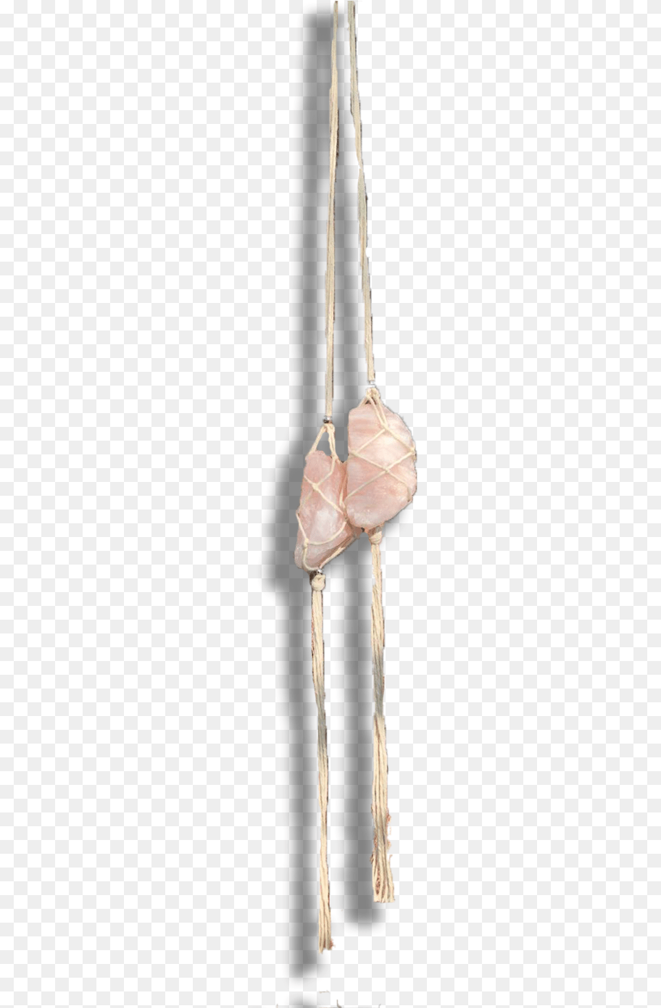 Macrame Crystal Hangers Amp Rough Rose Quartz Crystal Body Jewelry Free Transparent Png