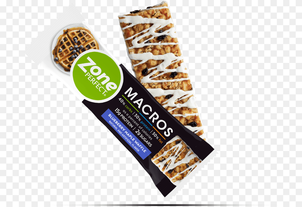 Macros U2013 Blueberry Maple Waffle Zoneperfect Energy Bar, Advertisement, Poster, Food, Pizza Free Transparent Png
