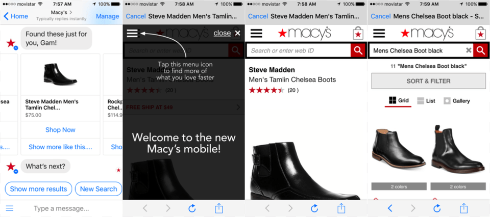 Macys Chatbot On Transfer To Mobile Site Macy Chatbot, Clothing, Footwear, Shoe, File Free Png Download