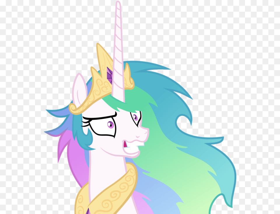 Mad Clipart Mad Friend My Little Pony Crazy Celestia, Book, Comics, Publication, Face Png Image