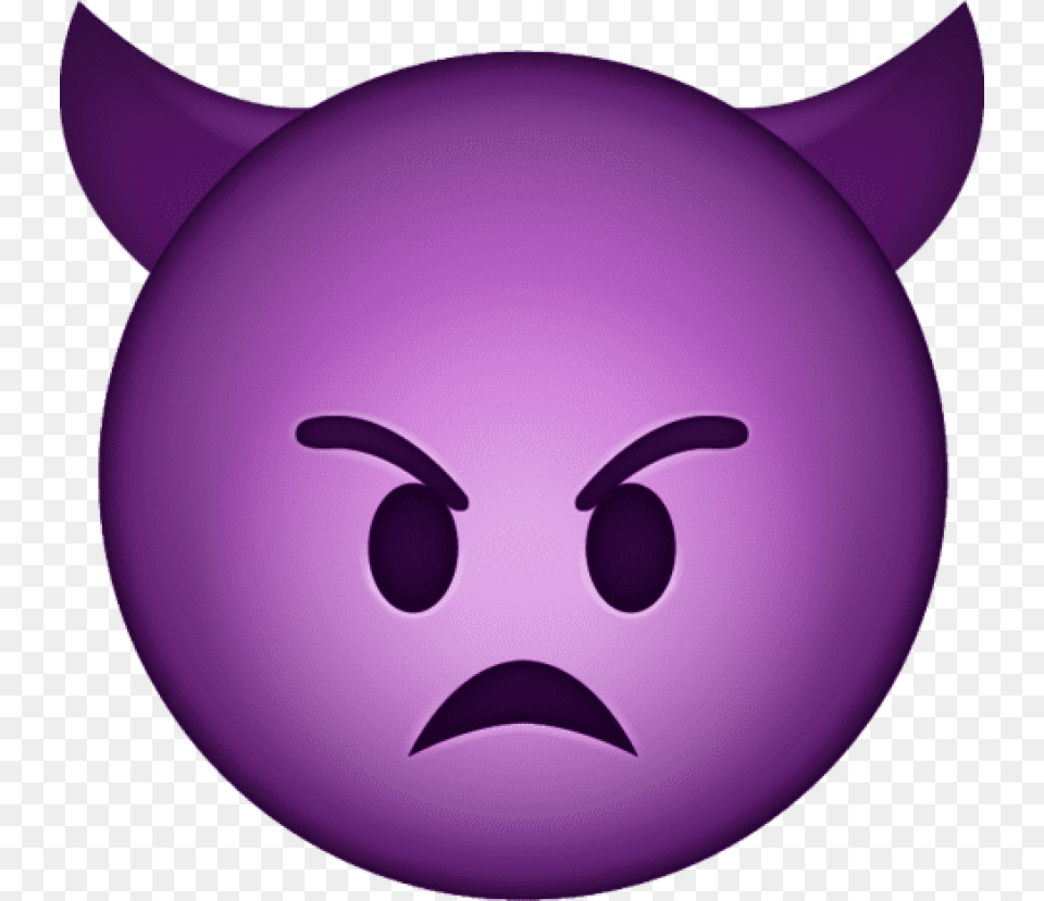 Mad Devil Emoji, Purple, Balloon Free Transparent Png
