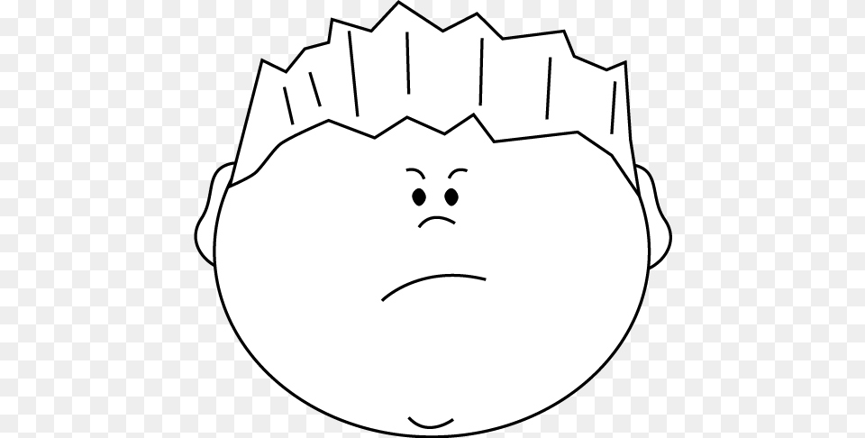 Mad Face Angry Face Clip Art Clipart Sad Clipart Black And White, Stencil, Baby, Head, Person Png Image