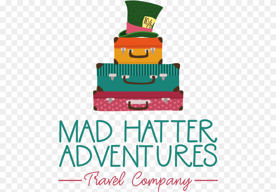 Mad Hatter Adventures, People, Person, Baggage, Birthday Cake Png Image