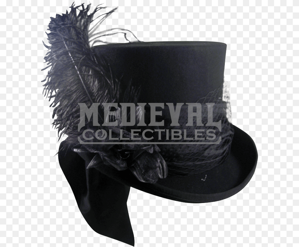 Mad Hatter Black Felt Top Hat Hat, Clothing, Cowboy Hat Free Transparent Png