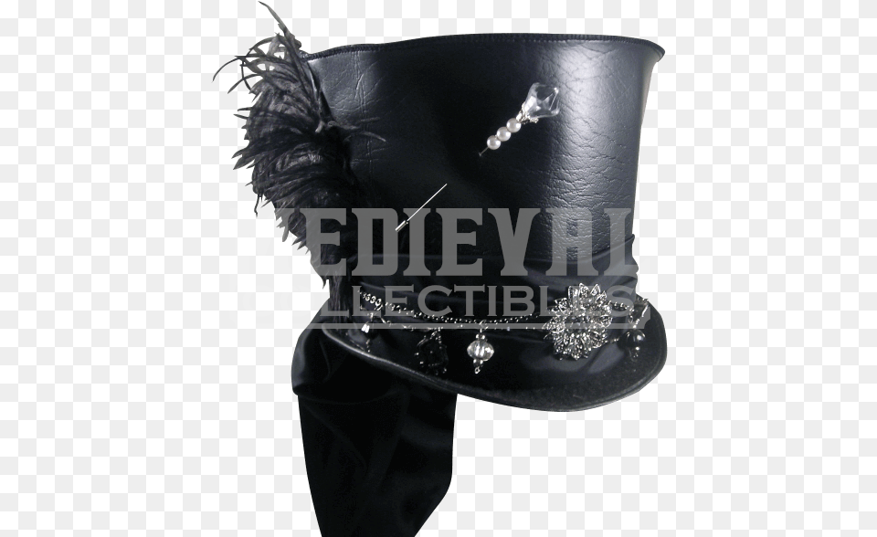 Mad Hatter Pleather Top Hat Hat, Clothing, Glove, Accessories Png Image