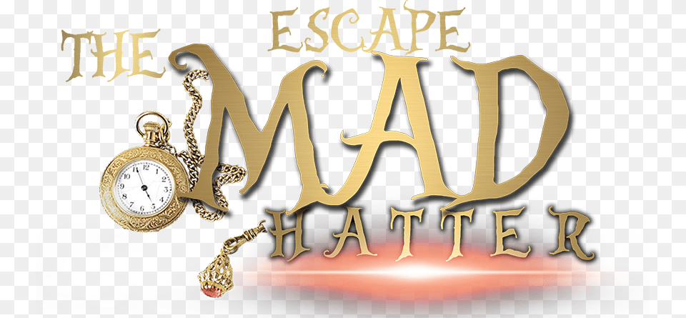 Mad Hatter Title The Escape Room Woodbridge, Book, Publication, Wristwatch, Gold Png Image
