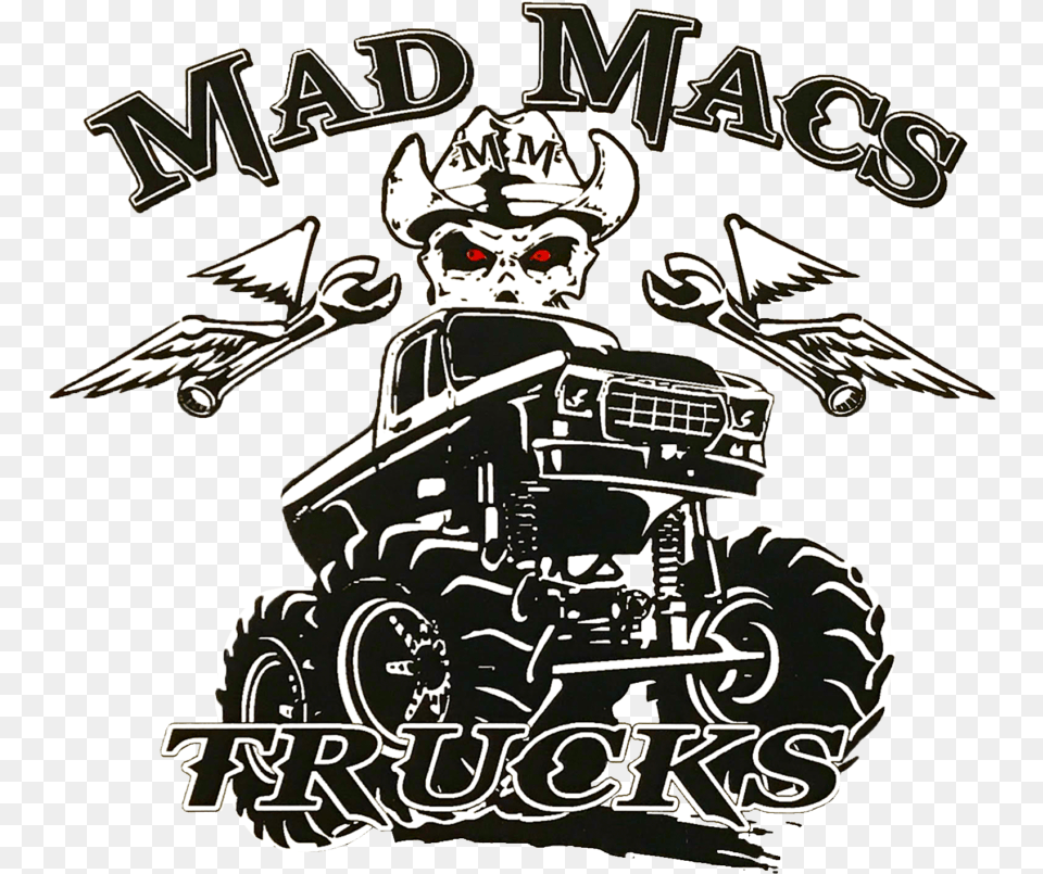 Mad Macs Trucks Logo Cartoon, Advertisement, Poster, Sticker, Face Free Png Download