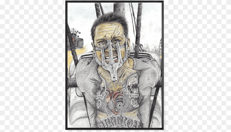 Mad Max Mask Tattoo, Art, Adult, Male, Man Free Png Download
