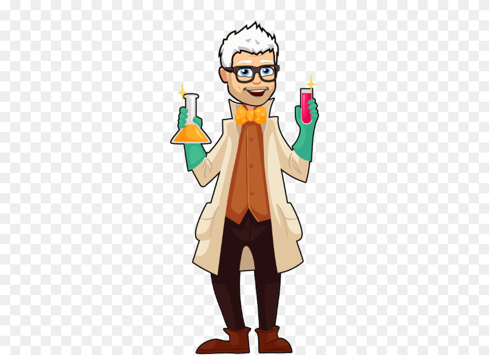 Mad Science And Kids Codes And Graphics Mad Science Cartoon Characters With Lab Coats, Person, Clothing, Coat, Face Free Png