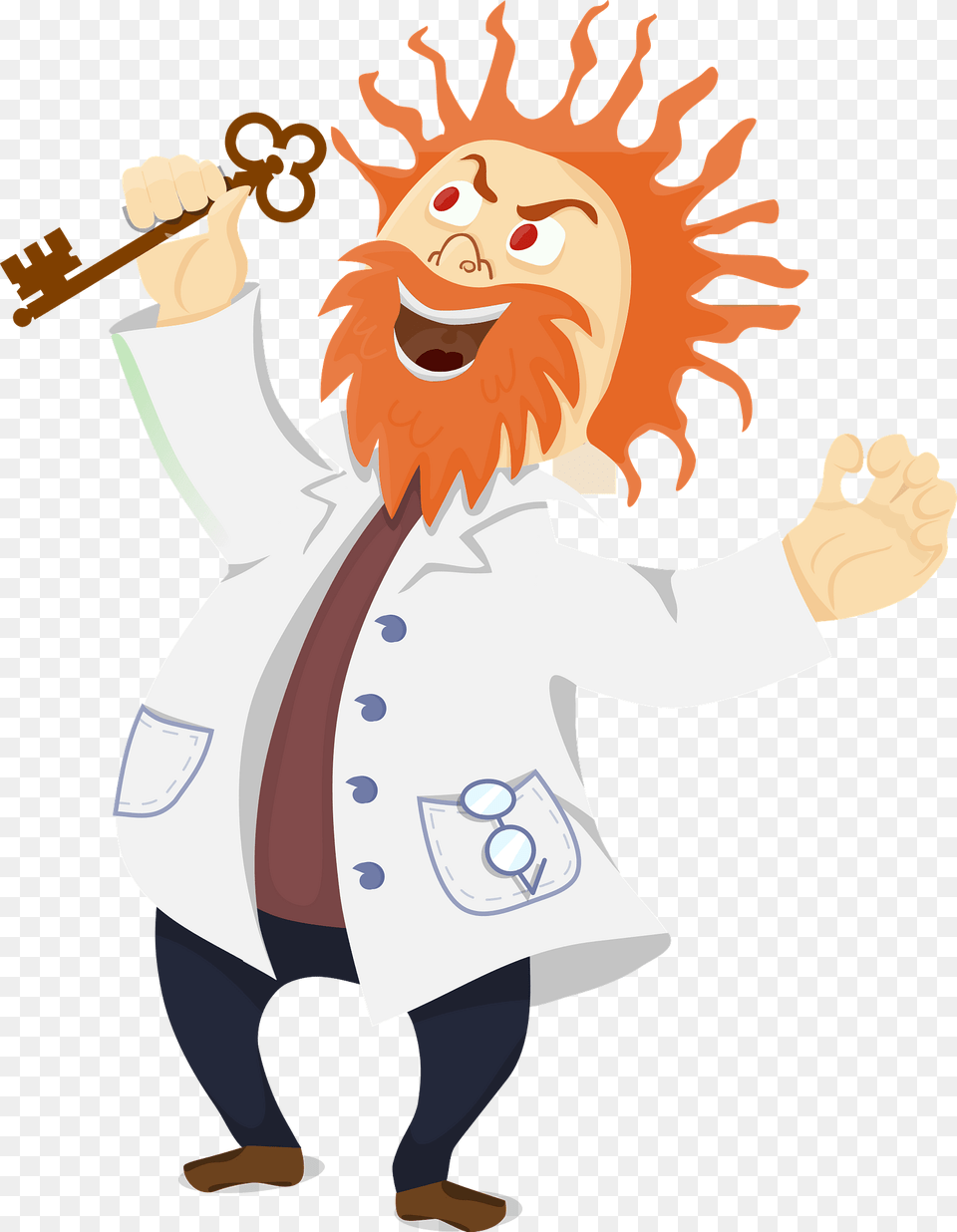 Mad Scientist Clipart, Clothing, Coat, Lab Coat, Person Free Png Download
